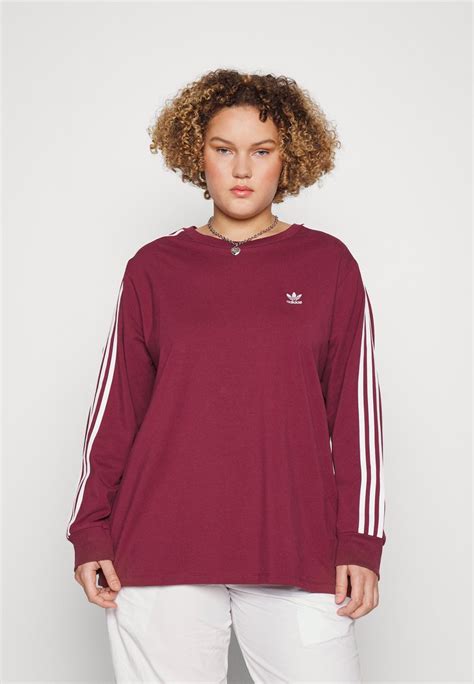 adidas original long sleeve top burgundy